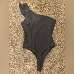 NWOT VICTORIA SPORT Stylish Black One-Shoulder Women’s Bodysuit